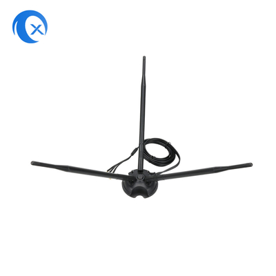 2.4G/5G Triple 7dBi Antenna WiFi Bluetooth Wireless Extender Antenna de montagem magnética com conector masculino RP-SMA