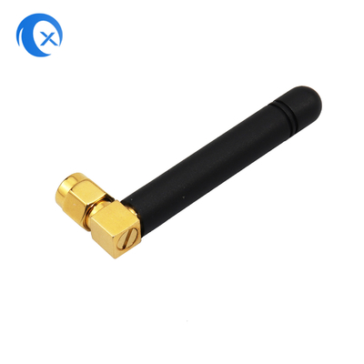 2.4G WiFi Ângulo Direito SMA Conector macho Ganho alto 2dBi GSM Antenna de pato de borracha para roteador