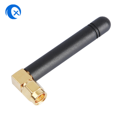 2.4G WiFi Ângulo Direito SMA Conector macho Ganho alto 2dBi GSM Antenna de pato de borracha para roteador