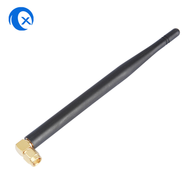 SMA Conector masculino Monte de ganho alto 5dBi 868MHz 2.4G Antenna NFC Fixado ângulo direito WiFi Antenna de pato de borracha para roteador