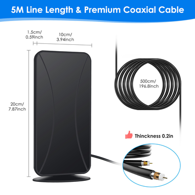 Antenna de televisão HD de longo alcance exterior interior Antenna de sinal HD digital para Smart TV e todas as TVs