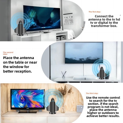 Nova antena de TV digital 4K HD de longo alcance com reforço de sinal para Smart TV e All TV para canais locais dentro e fora de casa