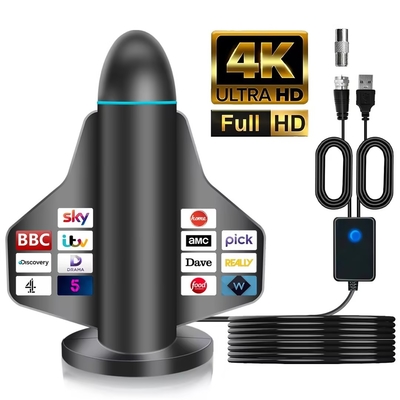 Nova antena de TV digital 4K HD de longo alcance com reforço de sinal para Smart TV e All TV para canais locais dentro e fora de casa