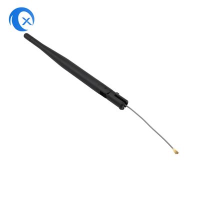 Antena Externa de Borracha Preta 3dBi de Patente Direta da Fábrica com VSWR 1.5~2 e Conector IPEX Giratório