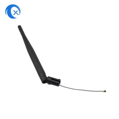 Antena Externa de Borracha Preta 3dBi de Patente Direta da Fábrica com VSWR 1.5~2 e Conector IPEX Giratório