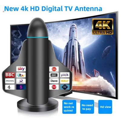 Nova antena de TV digital 4K HD de longo alcance com reforço de sinal para Smart TV e All TV para canais locais dentro e fora de casa