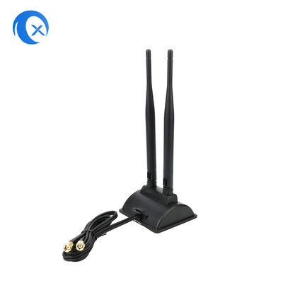 Antena baixa magnética dupla da faixa 5dBi com o conector do RP SMA