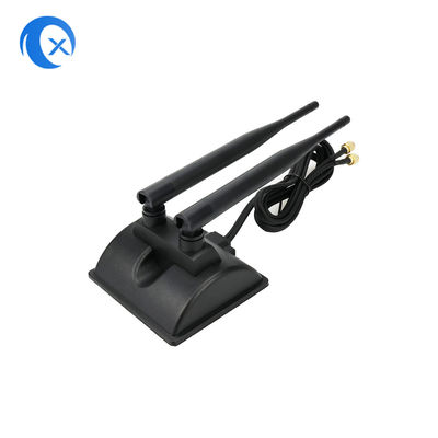 Antena baixa magnética dupla da faixa 5dBi com o conector do RP SMA
