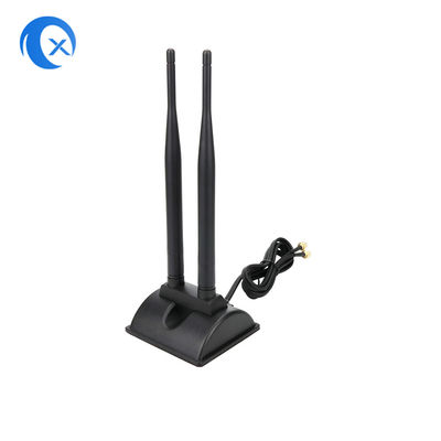 Antena baixa magnética dupla da faixa 5dBi com o conector do RP SMA