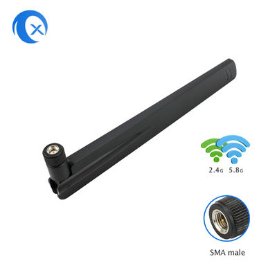 antena dupla de Omni WiFi da faixa de 5dBi 2.4G 5G com o conector do RP SMA do giro