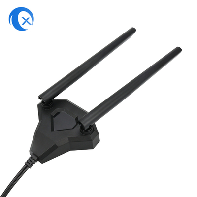 da antena dupla da faixa de 2.4GHz 5GHz base magnética para o router sem fio da placa de rede de PCI-E WiFi