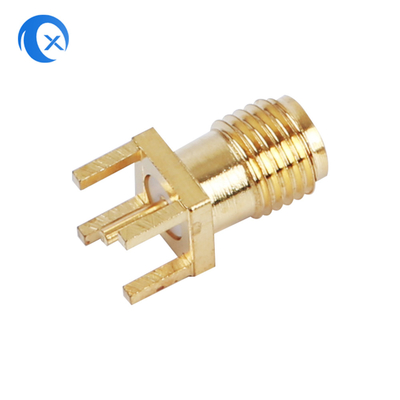 50OHM do conector vertical fêmea da montagem do PWB da impedância SMA peças mecânicas do CNC