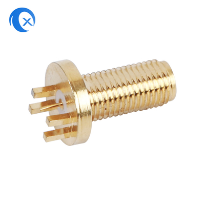 50OHM do conector vertical fêmea da montagem do PWB da impedância SMA peças mecânicas do CNC