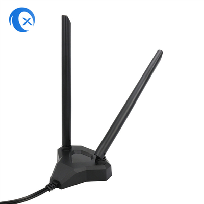 2.4 / 5.8g antena magnética dupla do prolongamento de WiFi da montagem da faixa 5dBi para o cartão do PCI do PC