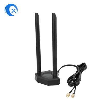 2.4 / 5.8g antena magnética dupla do prolongamento de WiFi da montagem da faixa 5dBi para o cartão do PCI do PC